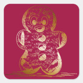 Warm koper peperkoek man vierkante sticker (Voorkant)