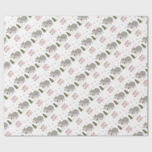 Warm-kwast kerstinpakpapier cadeaupapier (Vlak)