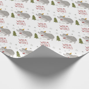 Warm-kwast kerstinpakpapier cadeaupapier