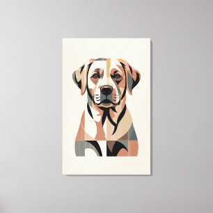 Warm Labrador Mozaïek Portret Canvas Afdruk