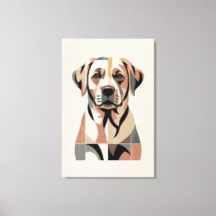 Warm Labrador Mozaïek Portret Canvas Afdruk