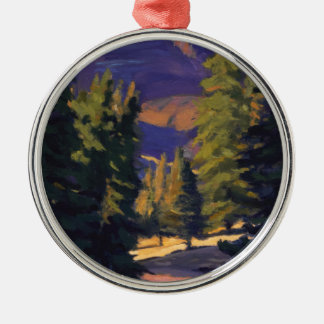 Warm Licht in Crested Butte in Paars Blauw Oranje Metalen Ornament