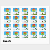 Warm luchtballon Birthday sjabloon sticker (Vel)