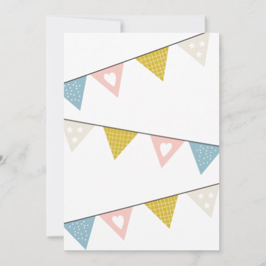 Warm luchtballon en neutraal Baby shower tussen cl Kaart (Achterkant)