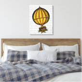 Warm luchtballon, geel en rood canvas afdruk (Insitu (Slaapkamer))