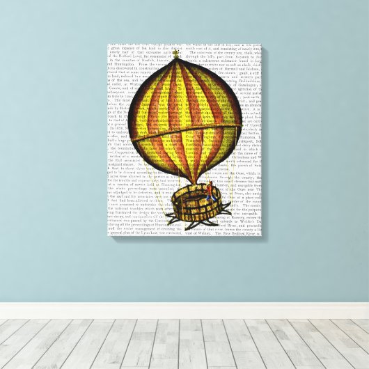 Warm luchtballon, geel en rood canvas afdruk (Insitu (Houten vloer))