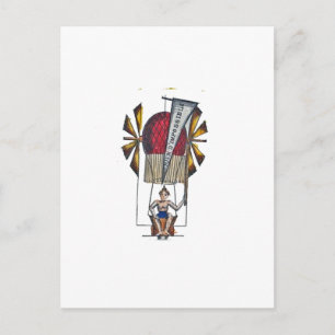 Warm luchtballon (Punk stoomstijl) Briefkaart