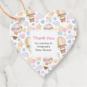 Warm luchtballon Whimsical Waterverf Patroon Bedankjes Labels (Voorkant)