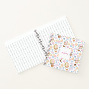 Warm luchtballon Whimsical Waterverf Patroon Notitieboek