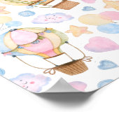 Warm luchtballon Whimsical Waterverf Patroon Poster (Hoek)