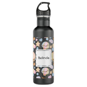 Warm luchtballon Whimsical Waterverf Patroon Waterfles