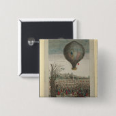 Warm-luchtballonexperiment Vierkante Button 5,1 Cm (Voorkant /achterkant)