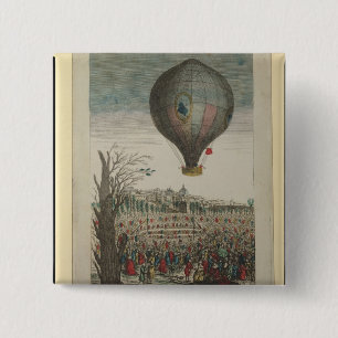 Warm-luchtballonexperiment Vierkante Button 5,1 Cm
