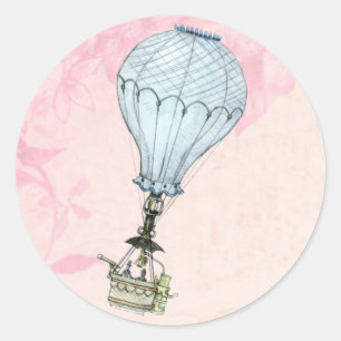  Warm Luchtballonhuwelijk Ronde Sticker