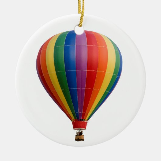 Warm-luchtballonkerstboomversiering Keramisch Ornament (Voorkant)