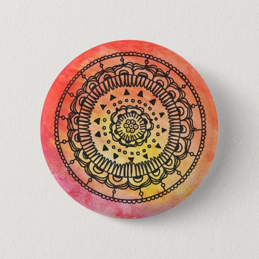 Warm Mandala Button door Megaflora (Voorkant)