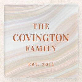 Warm Marble Geode Glazen Onderzetter