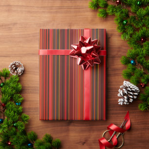 Warm Meerkleurig - Trendy Stijl - Streeppatroon Cadeaupapier