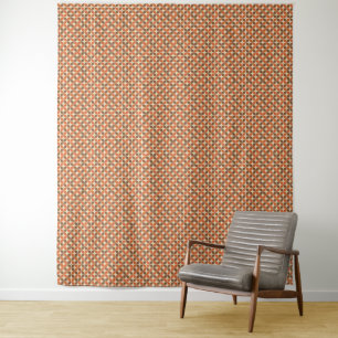 Warm Mid-Century Retro Boemerang Atoomstijl Wandkleed