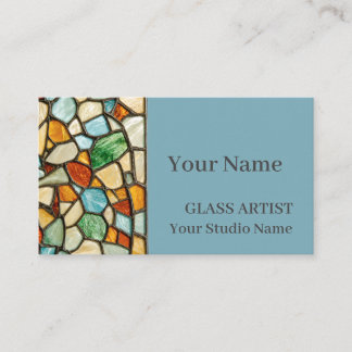 Warm Mosaic Stained Glass Business Card Visitekaartje