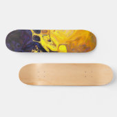 Warm Mountain blue orange yellow spirals Skateboard (Horizontaal)