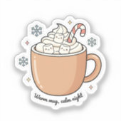 Warm Mug Calm Night Sticker | Cozy Winter Sticker  (Recto)