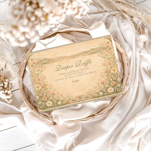 Warm Neutral Desert Botanicals Diapper Raffle  Informatiekaartje