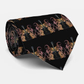 Warm ontwerp met zwart-akoestisch gitaarmuziekStro Stropdas (Opgerold)