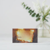 Warm papier op hout visitekaartje (Staand voorkant)