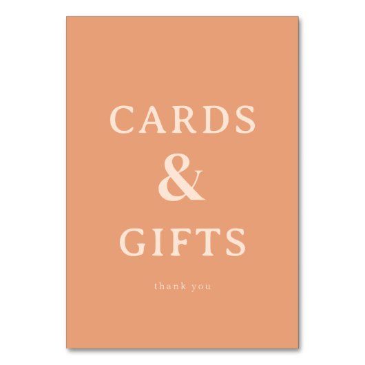 Warm Peach Minimalist Gratitude Card Kaart (Voorkant)