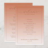 Warm Peach Wedding Ceremony Program Programma (Voorkant / Achterkant)