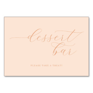 Warm Perzik Cursief Dessert Bar Bord Kaart