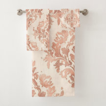 Warm Perzik Damast Aquarel Sierpatroon
