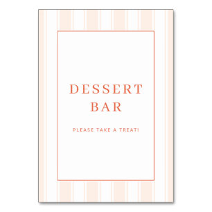 Warm Perzik Minimalistische Dessertbar Bord Kaart