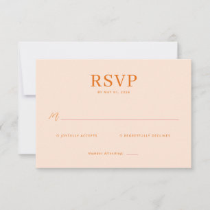 Warm Perzik Minimalistische RSVP Kaartje