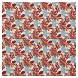 Warm Retro Bloem Knop Patroon Stof