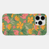 Warm Retro Floral Seamless Pattern iPhone Hoesje (Achterkant horizontaal)