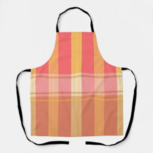 Warm roze bruin geruit streeppatroon schort