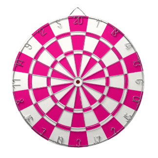 Warm roze en wit dartbord