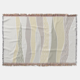 Warm roze geel groen gebogen streep Abstracte golf Deken