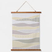 Warm roze geel groen gebogen streep Abstracte golf Hangend Wandkleed (Voorkant)