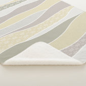 Warm roze geel groen gebogen streep Abstracte golf Sherpa Deken (3/4)