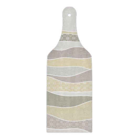 Warm roze geel groen gebogen streep Abstracte golf Snijplank (Voorkant)