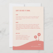 Warm Roze Vogel Lied Uitnodiging (Achterkant)