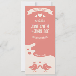 Warm Roze Vogellied Save The Date