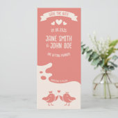 Warm Roze Vogelsong Save The Date (Staand voorkant)