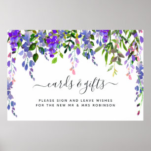 Warm-roze waterverf bloemkaarten en cadeausposter poster