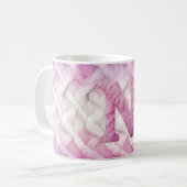 Warm roze witte Paarse letter N Koffiemok (Voorkant links)