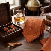 Warm Rustic Orange Leaf Pattern Stropdas