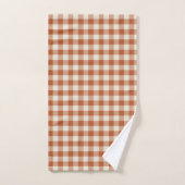 Warm rustiek herfst bruin gezellig dambord patroon bad handdoek (Handdoek)